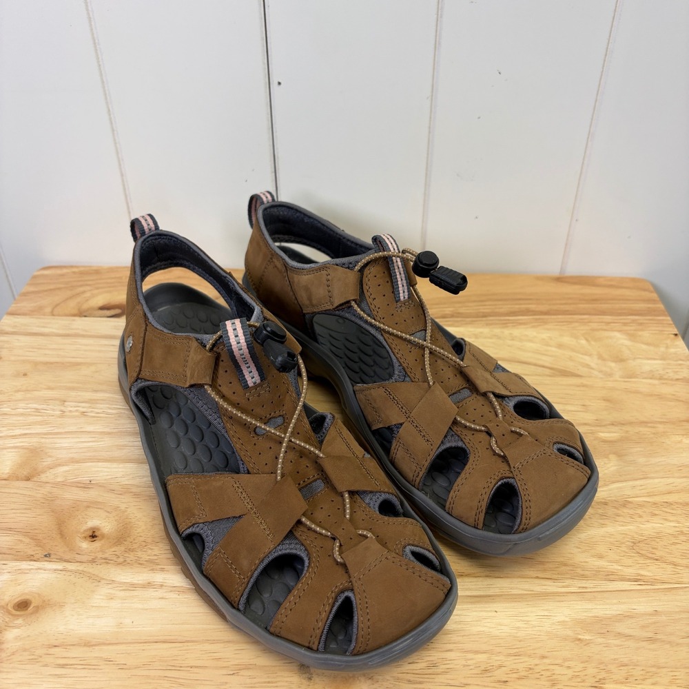 Privo by Clarks Fisherman Leather Bungee Sandals Women Size 10M Sporty Gorpcore